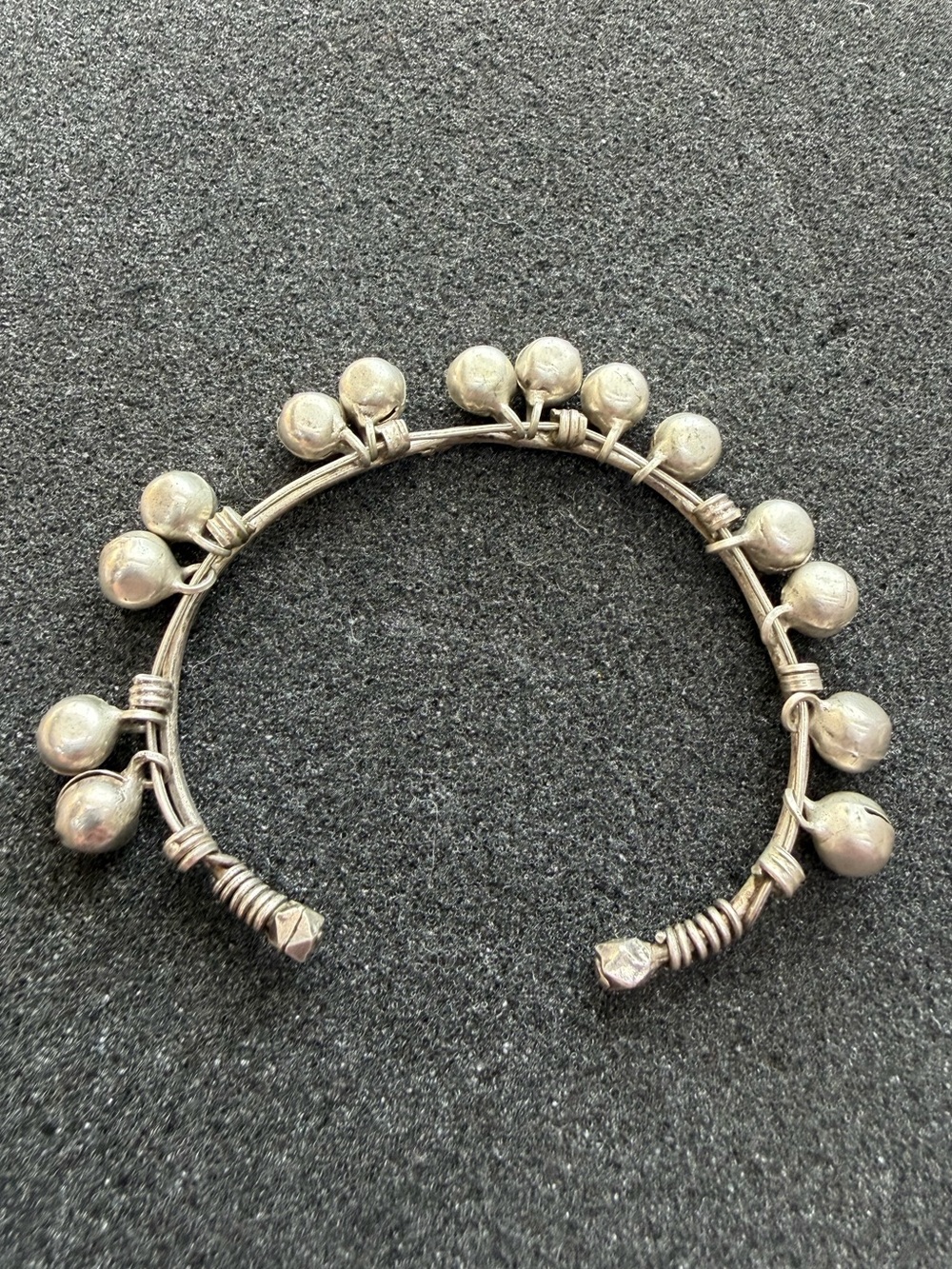 Antique Egyptian Nubian Zar Sterling Silver Bells Bracelet